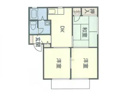 ヴィラフォーレスB(3DK/2階)の間取り写真