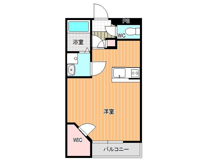レオネクストエクレール北今市(1DK/1階)の間取り写真