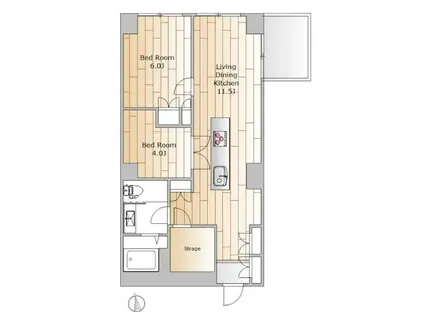 ペアシティルネッサンス(2SLDK/9階)の間取り写真