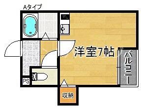 フォンターナ大宮(1K/2階)の間取り写真