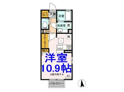 ステラルーチェ(ワンルーム/1階)の間取り写真