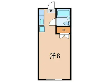 ビバリーハイツしのはら(ワンルーム/2階)の間取り写真