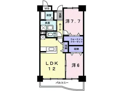 シャルマン ヴェガ(2LDK/1階)の間取り写真