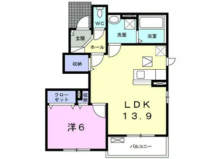 フォレスト・ヴィラII(1LDK/1階)の間取り写真