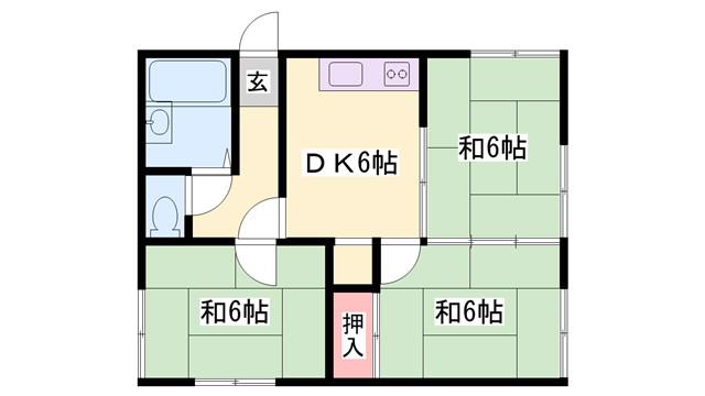 大池ハイツ(3DK/1階)の間取り写真