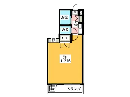 サニーサイド林(1K/3階)の間取り写真