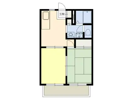 サンライフ南台B(2DK/2階)の間取り写真