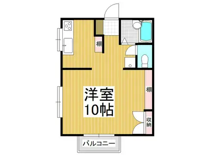 ワタベコーポ(ワンルーム/2階)の間取り写真