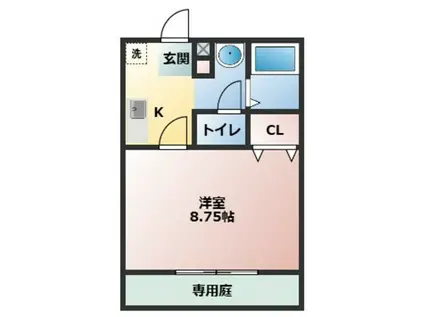 フォーシーズンズ冬(1K/1階)の間取り写真