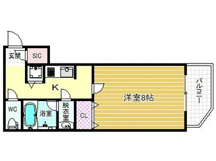 セイワパレス福島駅前(1K/3階)の間取り写真