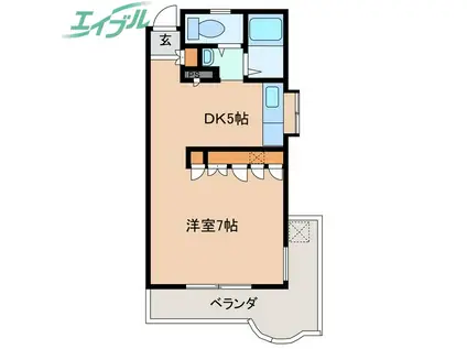 メゾンスイリュウ(1DK/4階)の間取り写真