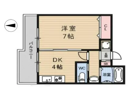 ウォークテンミニッツ(1DK/3階)の間取り写真