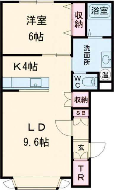 タウンズ東光3.3(1LDK/1階)の間取り写真