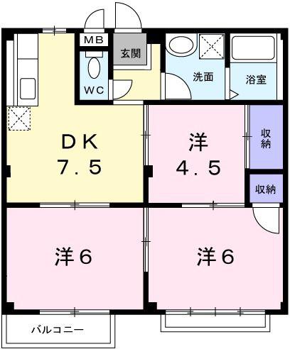エルダー佐々木(3DK/2階)の間取り写真