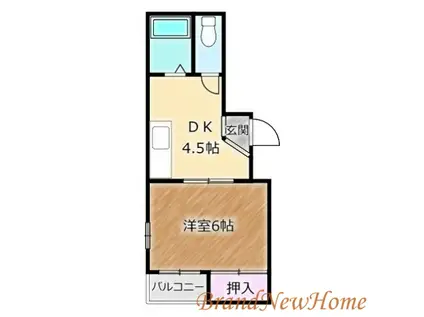 シティハイム浅香(1DK/2階)の間取り写真