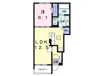 ガーデンコート(1LDK/1階)の間取り写真