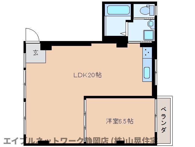 若葉第一ビル(1LDK/4階)の間取り写真