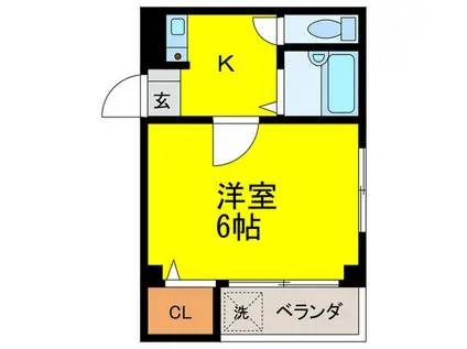 渡邉ハイツ(1K/4階)の間取り写真