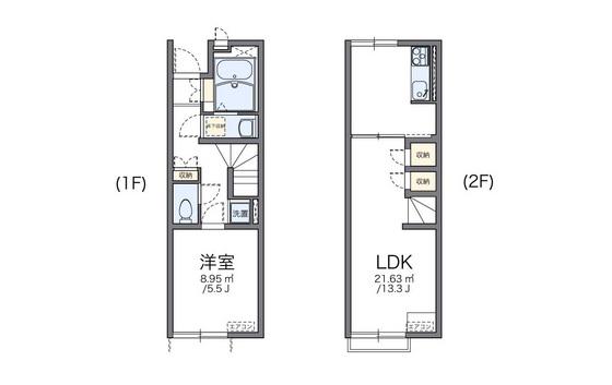 レオネクスト倉富(1LDK/1階)の間取り写真