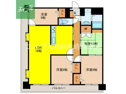ダイアパレス葉山(4LDK/7階)の間取り写真