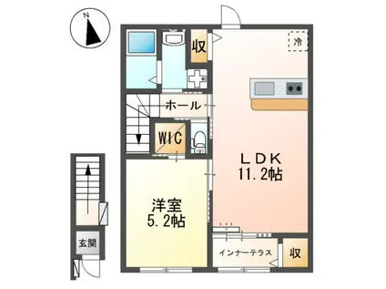 MSIII(1LDK/2階)の間取り写真