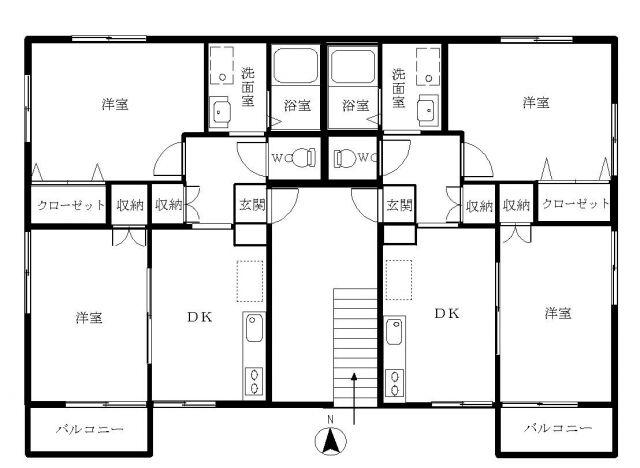 コーポ桂III B(2DK/2階)の間取り写真