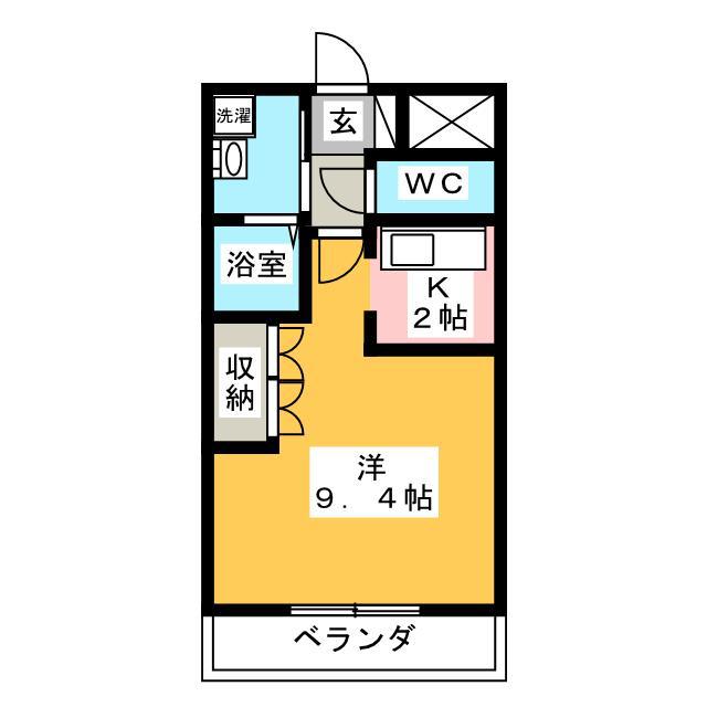 ライスポート富士(1K/1階)の間取り写真