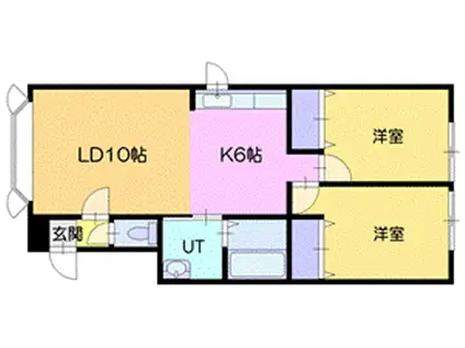 ウエストプラザ821(2LDK/1階)の間取り写真