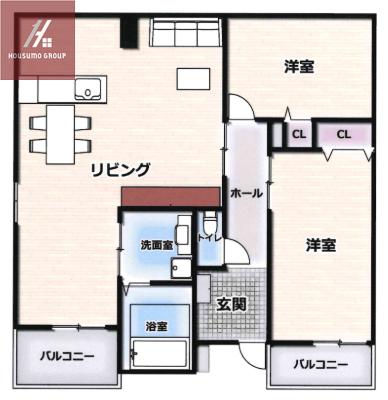 エトワールヴィル-R小阪本町ザ・レジデンス(2LDK/2階)の間取り写真