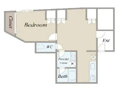 高輪ハウス(1LDK/2階)の間取り写真