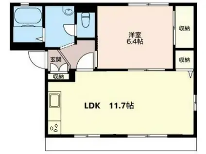 ディアス雪ノ下 積水ハウスシャーメゾン(1LDK/1階)の間取り写真