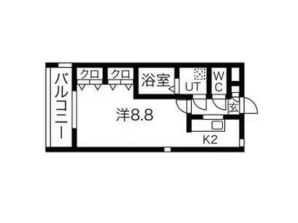 ジュネス姫里I(ワンルーム/3階)の間取り写真