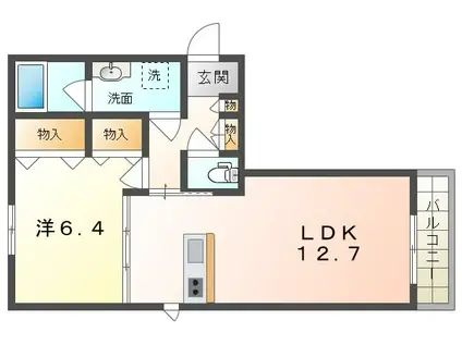 LIEUVENIR錦 (1LDK/2階)の間取り写真