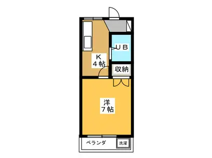 コーポかりん(1K/1階)の間取り写真