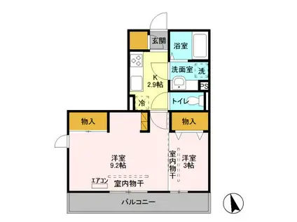 モリ ロワイヤル 2ND(2K/2階)の間取り写真