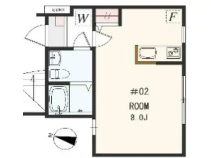 アザーレ・パッシオ大口B(1K/2階)の間取り写真