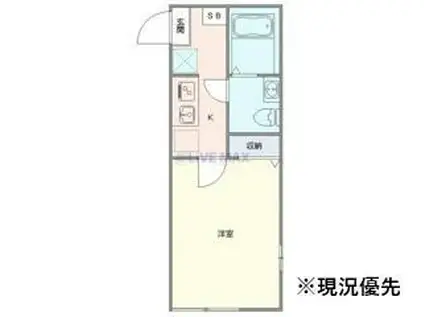 ラフィーネ・パーク岸根公園(1K/2階)の間取り写真