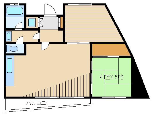 白子台ハイム(2LDK/6階)の間取り写真