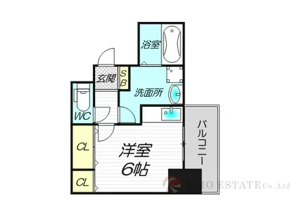 C-WING(ワンルーム/9階)の間取り写真