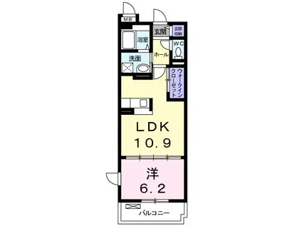ハーモニー(1LDK/2階)の間取り写真