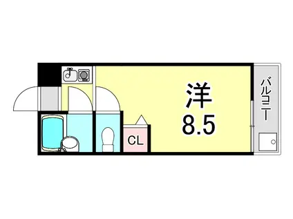 ドルム芦屋川(ワンルーム/2階)の間取り写真