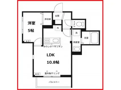 エムアンドドミール(1LDK/1階)の間取り写真