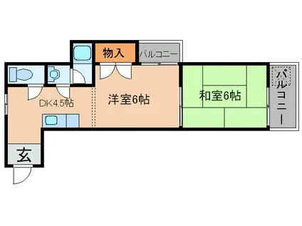 メゾン21(2DK/2階)の間取り写真