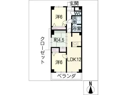 プレジデントモリス(3LDK/6階)の間取り写真