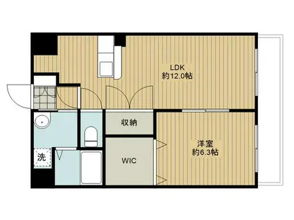 ラセーヌ三ケ田町(1LDK/4階)の間取り写真