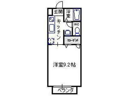 ポポラーレA(1K/1階)の間取り写真