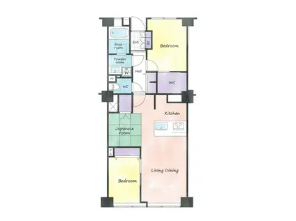 グリーンヒル新宿(2LDK/4階)の間取り写真