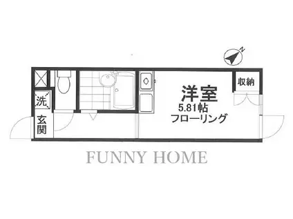 GC経堂(ワンルーム/1階)の間取り写真