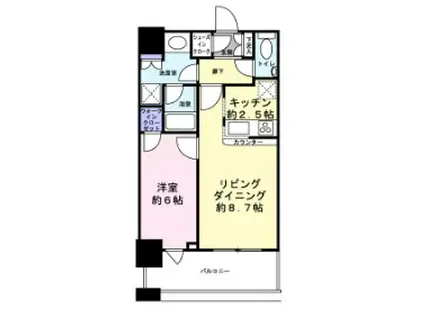 クレストタワー品川シーサイド(1LDK/6階)の間取り写真