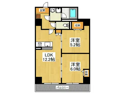 カスタリア船橋II(2LDK/4階)の間取り写真